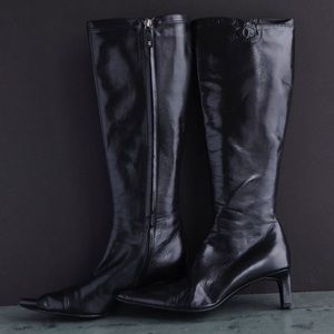 Vintage Chanel Black Leather boots. AUTHENTIC.